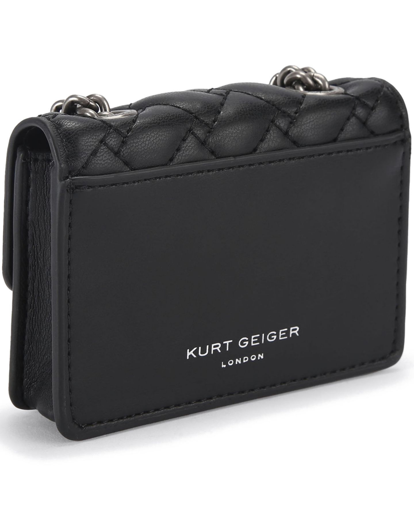 Женская стёганая сумка через плечо Kurt Geiger London Micro Kensington, цвет: Чёрный — фото 4