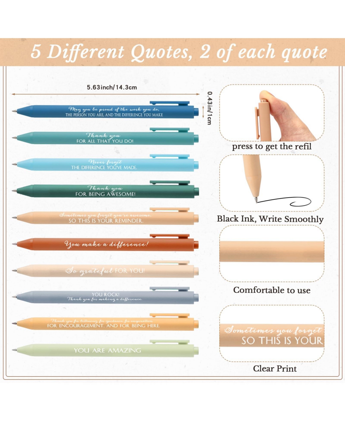 Danrong Bulk A6 Notebook And Pen Set Inspirational Appreciation Gifts For Staff Coworkers Teachers