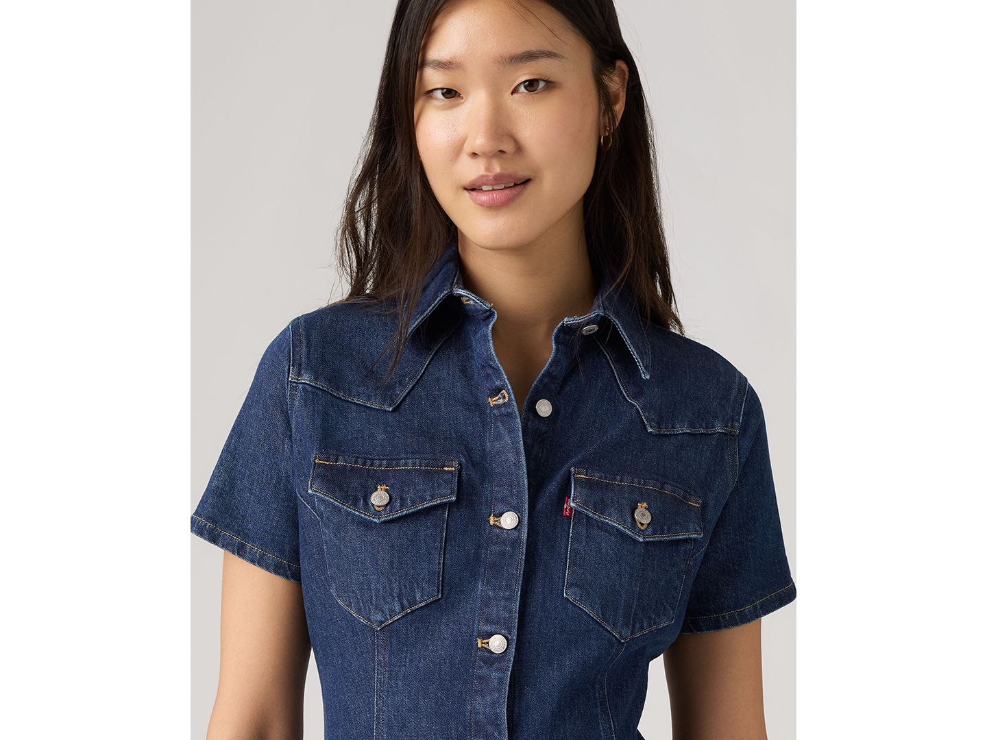 Женское платье Levi's Trace Western Denim Shirt Dress, цвет: Howdy Hi — фото 3