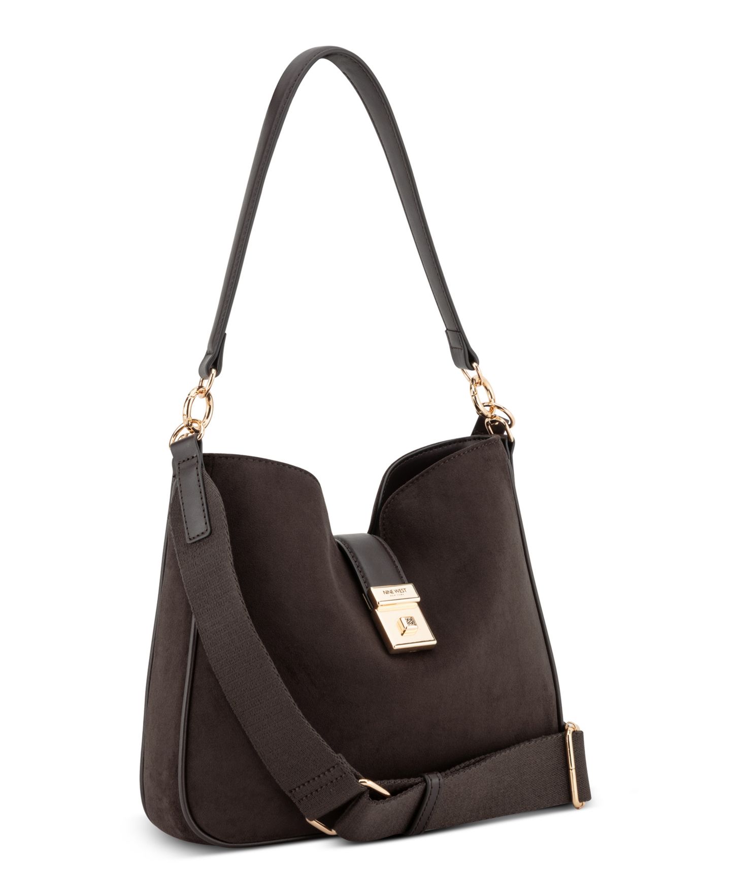 Женская средняя сумка-хобо Nine West Monette из полиуретана, трансформер, цвет: Тёмно-коричневый — фото 3