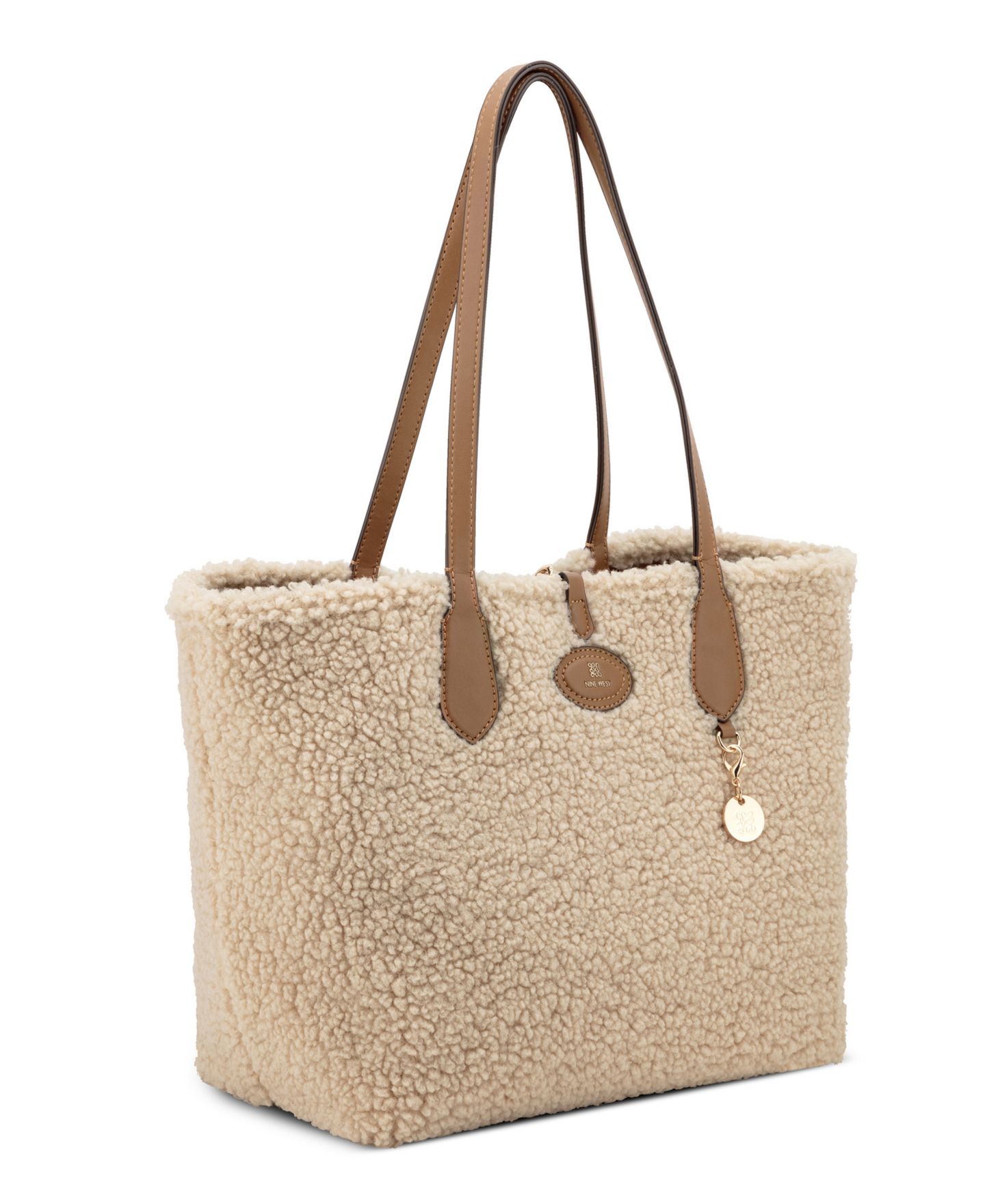 Женская сумка Nine West Emerick Large Reversible Tote with Removable Shoulder Handbag, цвет: Бежевый карамельный — фото 8
