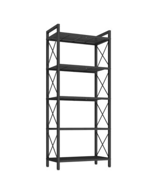 5-Tier Steel Storage Rack, Heavy Duty Wire Shelving Unit with X-Frame, 22.8 x 11.8 x 55.2 inches