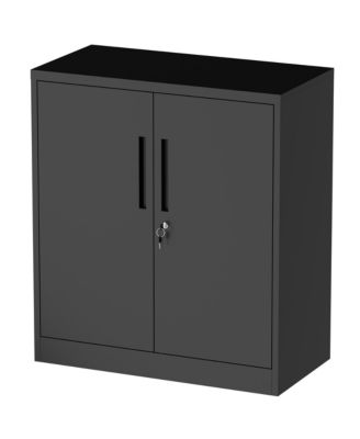 Steel Storage Cabinet Adjustable Shelves Locking 3 Point Organizer