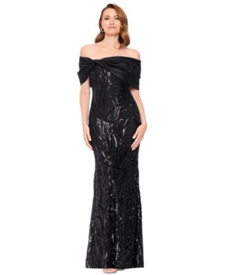 Women's Sequin Off-the-Shoulder Gown