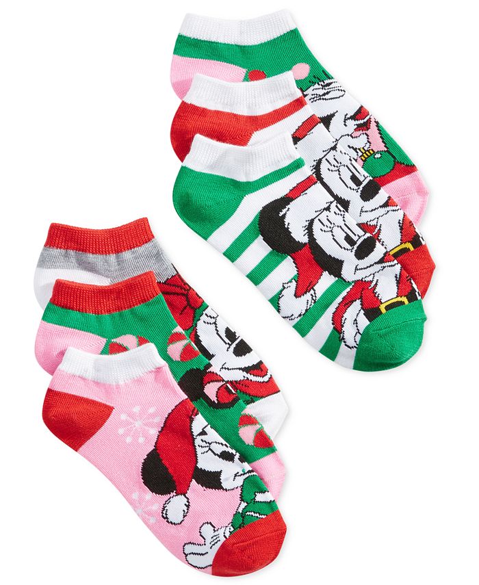 Disney - Women's 6-Pk. Holiday Mickey & Minnie Socks