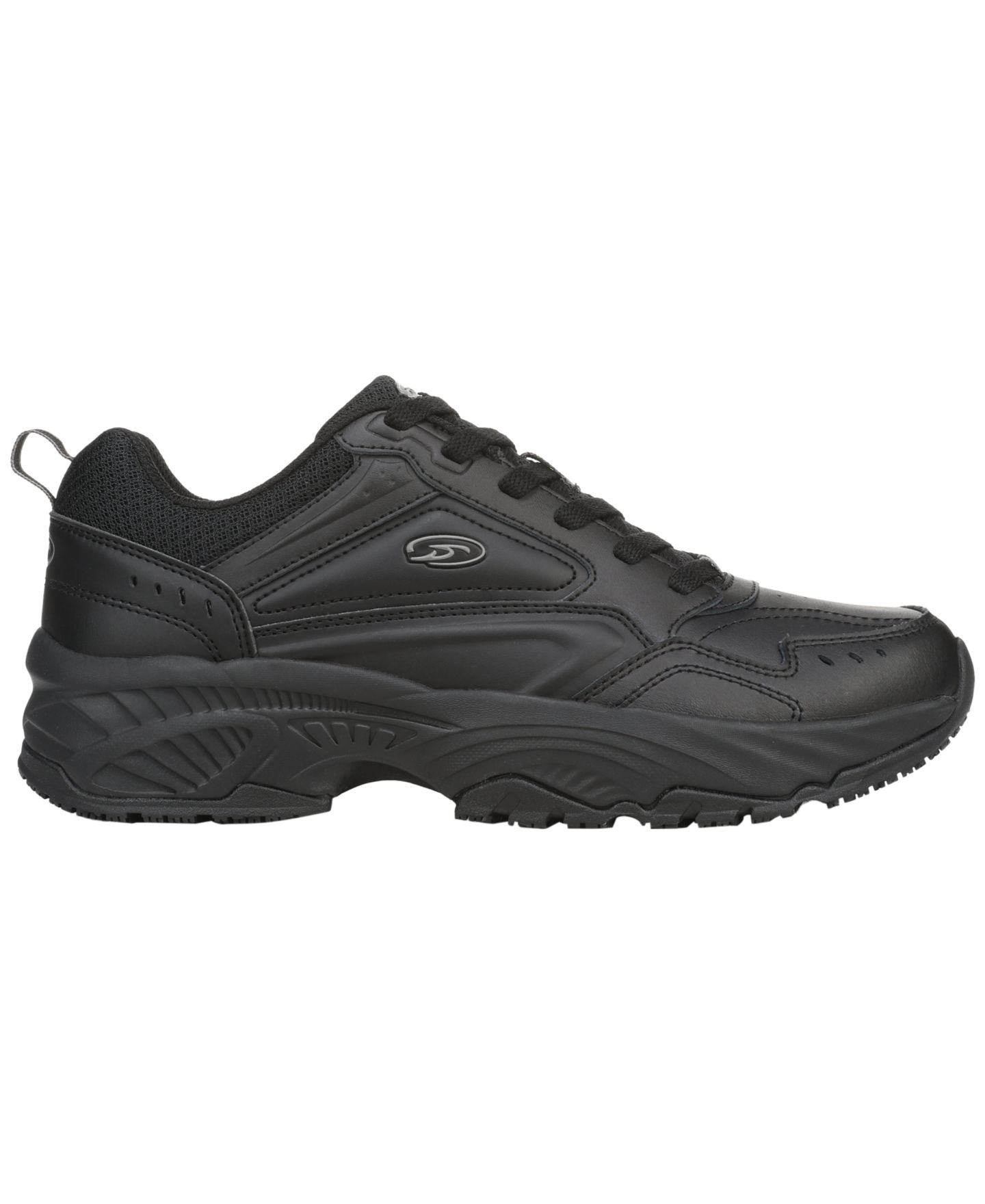 Мужская обувь Dr. Scholl's Sebastian Slip-Resistant Lace-Up Work, цвет: Чёрный кожаный — фото 2