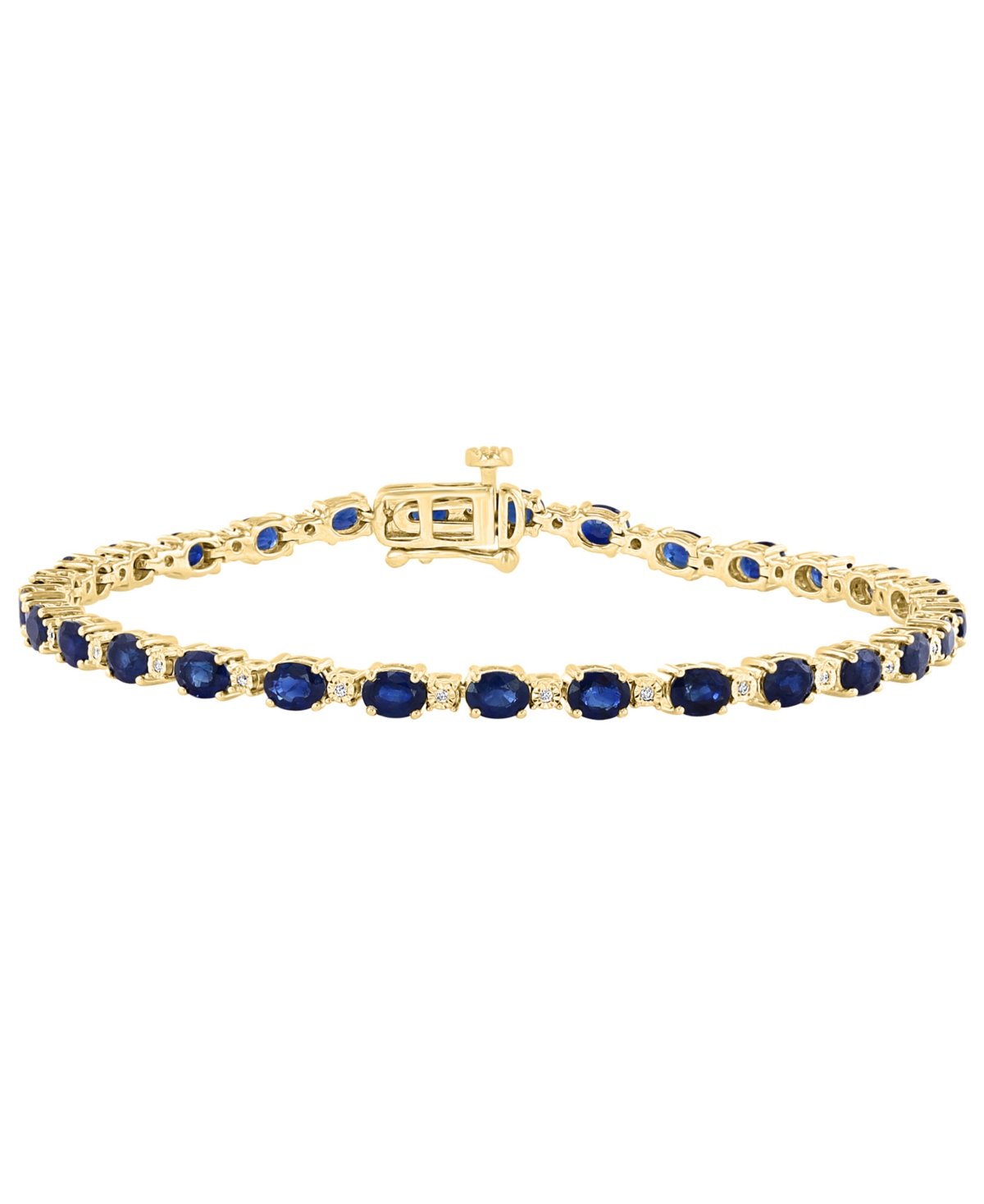 Effy Collection Diamond (1/20 ct. t.w.) and Ruby (6-1/3 ct. t.w.) Tennis Bracelet in 14K Rose Gold Plated over Sterling Silver - 14k Gold Plated Sterl