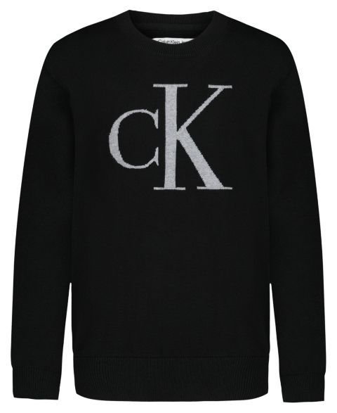 Толстовка Calvin Klein Monogram Graphic для мальчиков, цвет: Чёрный