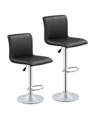 Bar Stools Set of 2 Adjustable Swivel Barstools with Back and Footrest