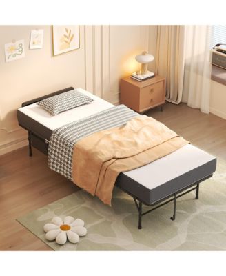 Folding Guest Bed with Memory Foam Adjustable Headboard 75 Inch Heavy Duty
