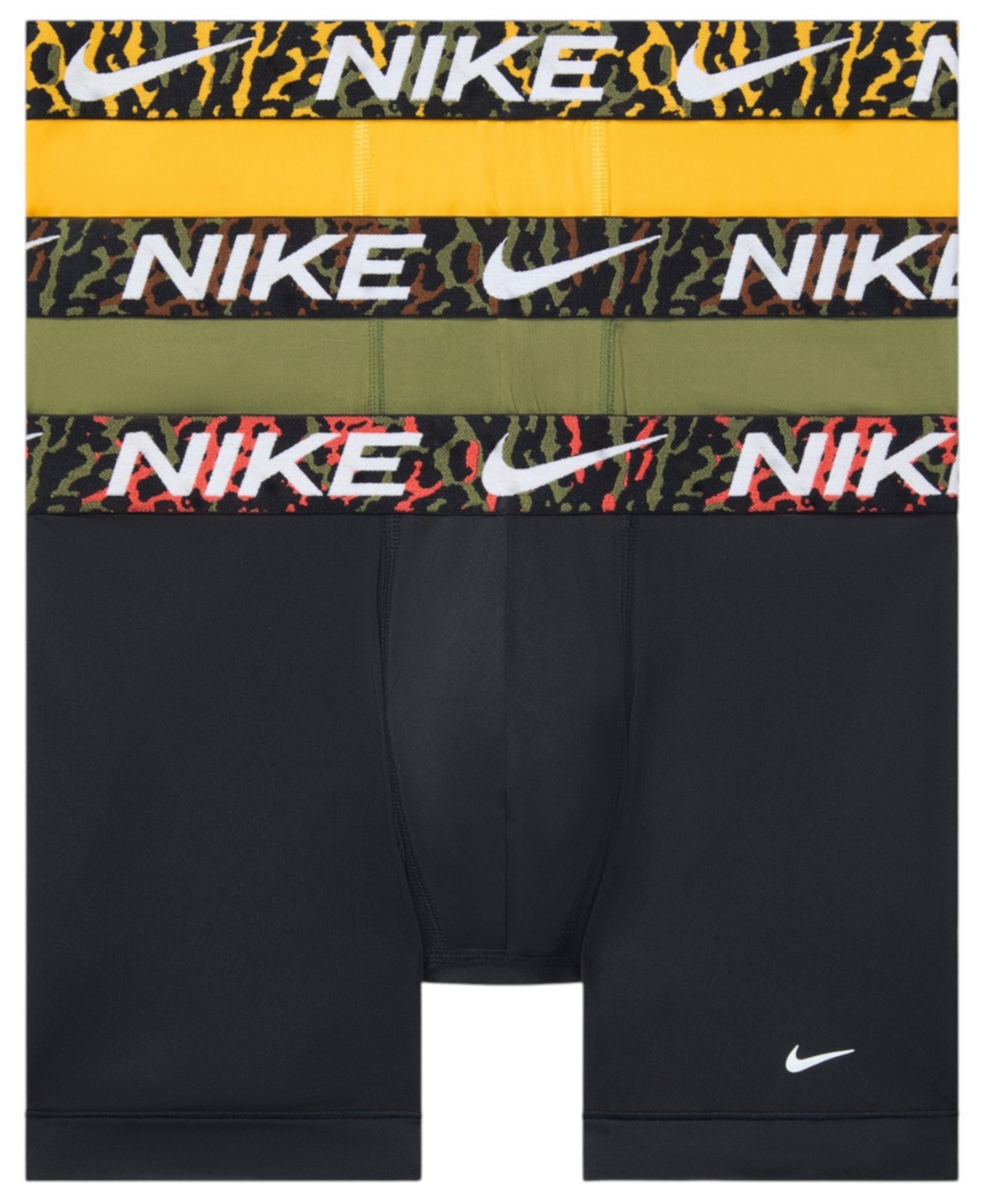 Nike Men's 3-Pack Dri-Fit Essential Micro Boxer Briefs - Medium olive/Uni Gold/Black - Canimal Wa
