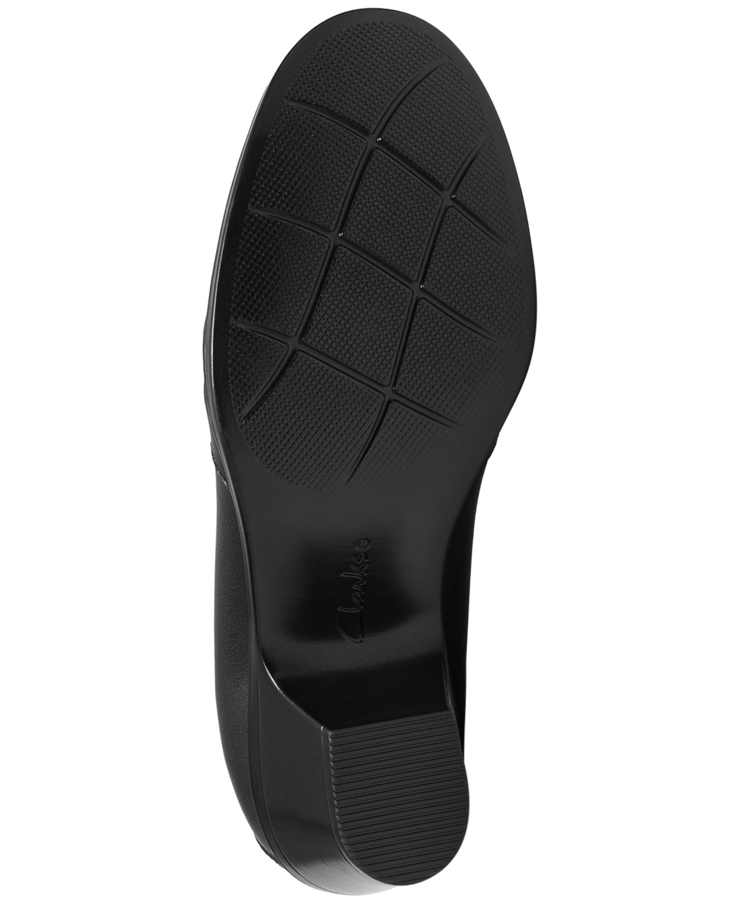 Женские туфли Clarks Emily 2 Gracie Block Heel Round Toe Leather Pumps, цвет: Чёрный кожаный — фото 5