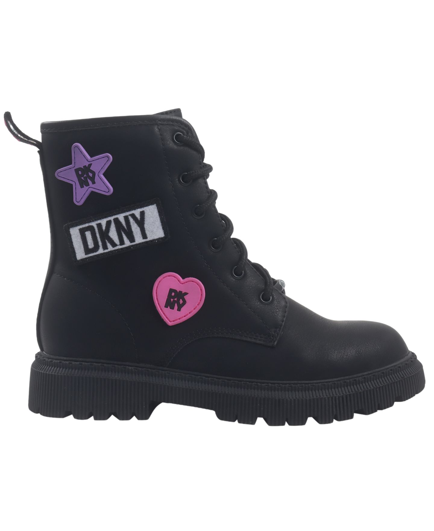 Детские ботинки DKNY Little Boys' and Girls' Ava Adrienne Round-Toe Lace-Up, цвет: Чёрный — фото 2