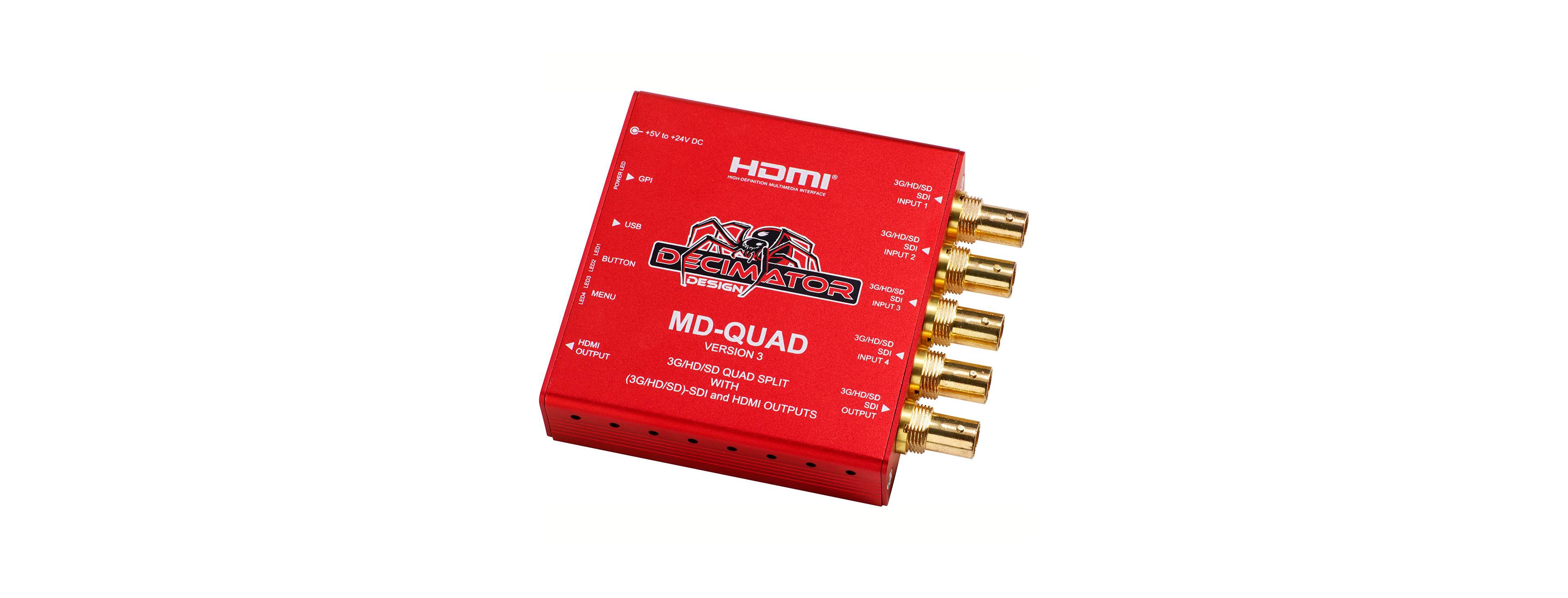 Decimator Md-quad (3G/HD/Sd)Sdi Quad Split with (3G/HD/Sd)-Sdi and Hdmi Outputs