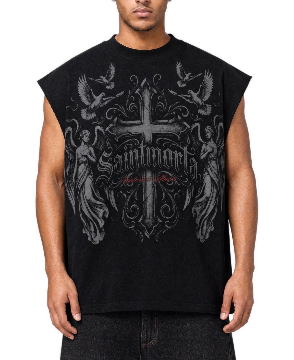 Saint Morta Men's Renaissance Oversized Sleeveless Graphic T-Shirt