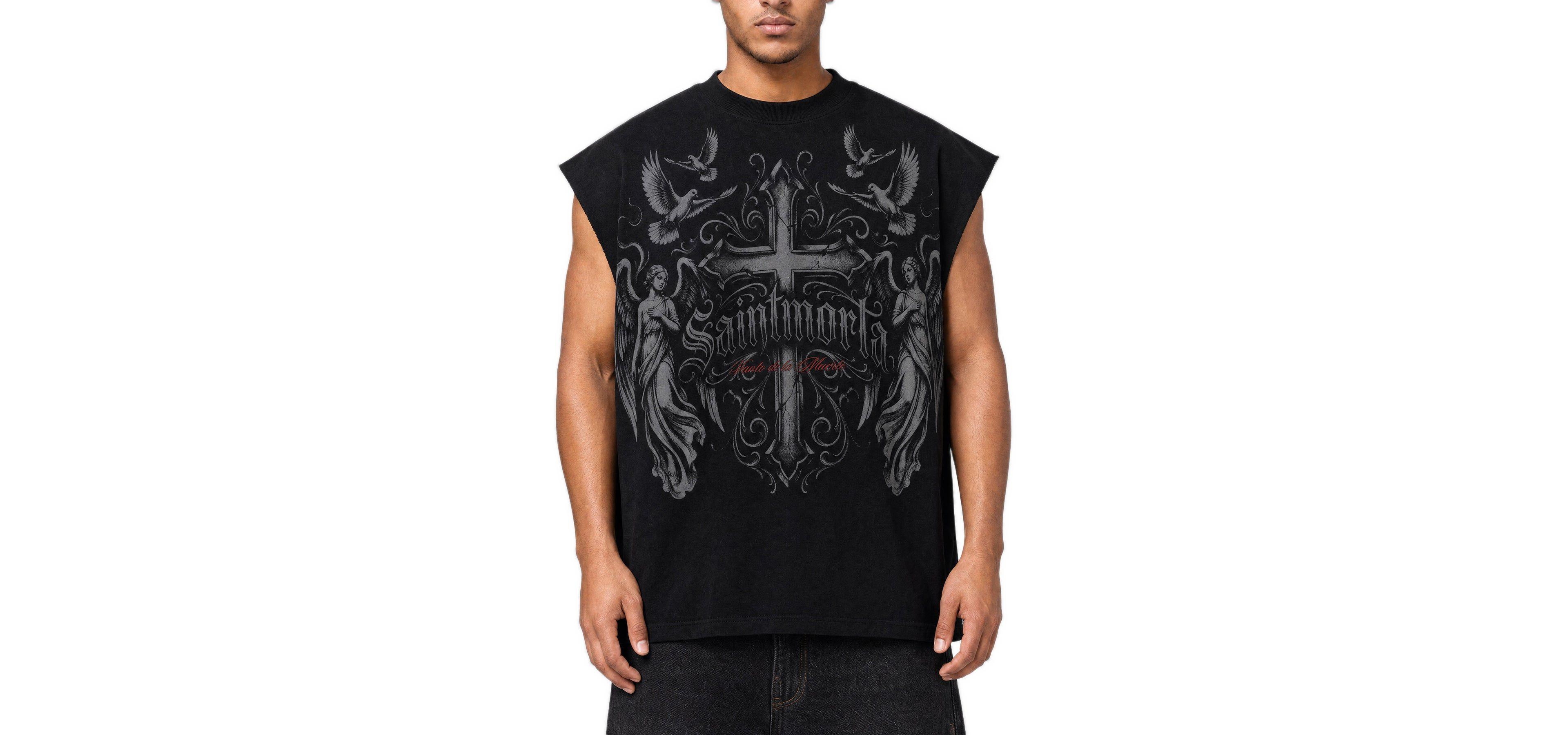 Saint Morta Men's Renaissance Oversized Sleeveless Graphic T-Shirt