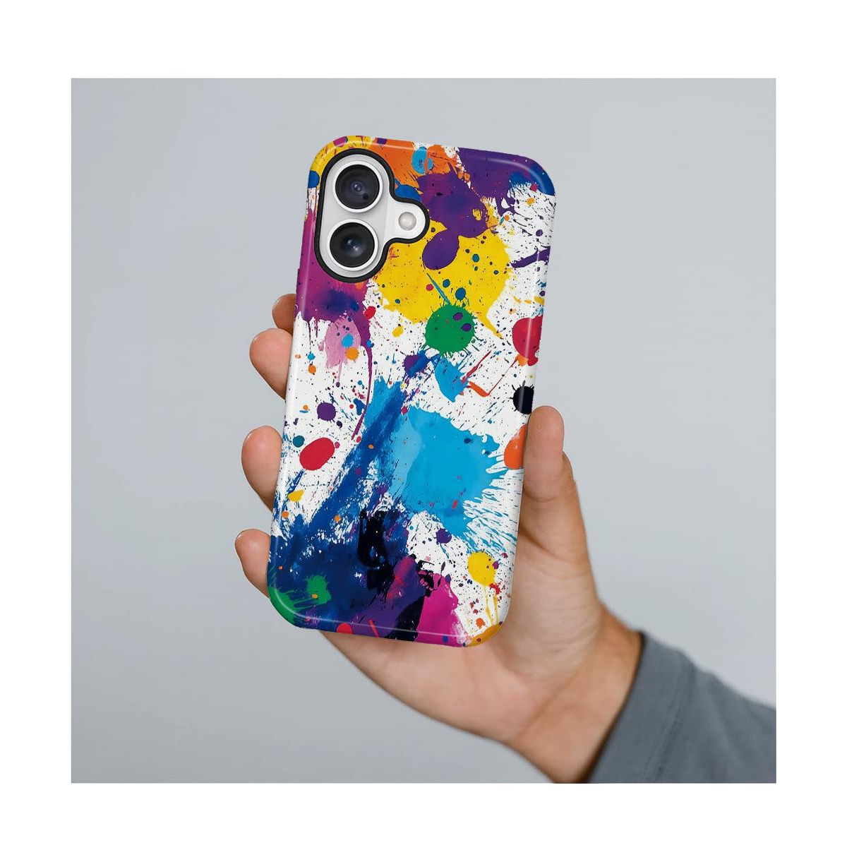 Lisen Phone Case Compatible with Apple iPhone 16, 2-Layer Durable, Color Splash