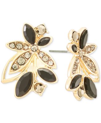 Crystal Leaf Stud Earrings
