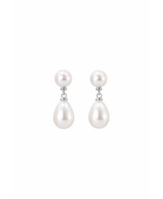 Imitation Pearl Studio Bride Bridal Double Drop Earrings