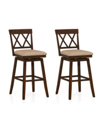 24 in Counter Height Barstools Set of 2 with Backrest and Seat Cushion-29 inch