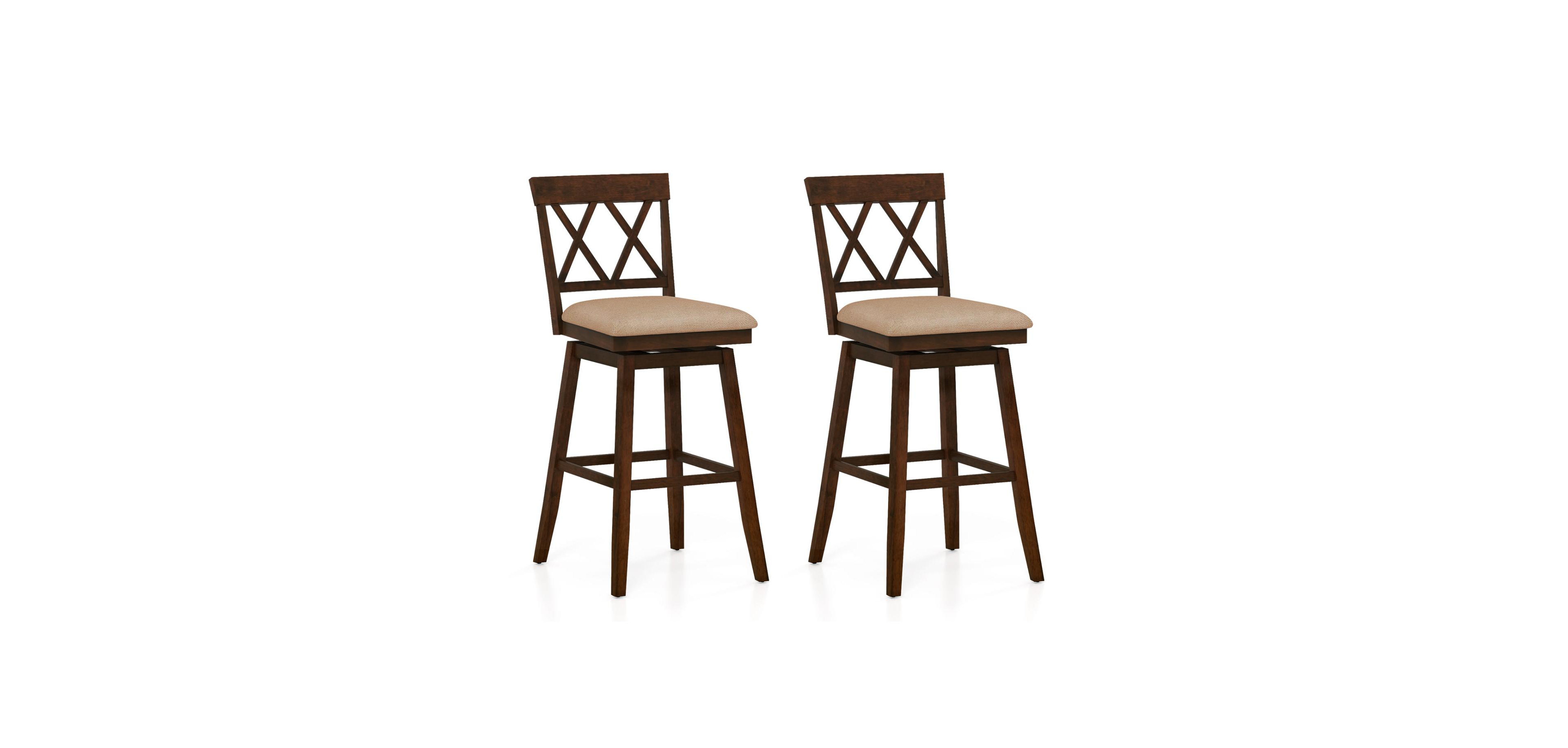 Mecale 24 in Counter Height Barstools Set of 2 with Backrest and Seat Cushion-29 inch