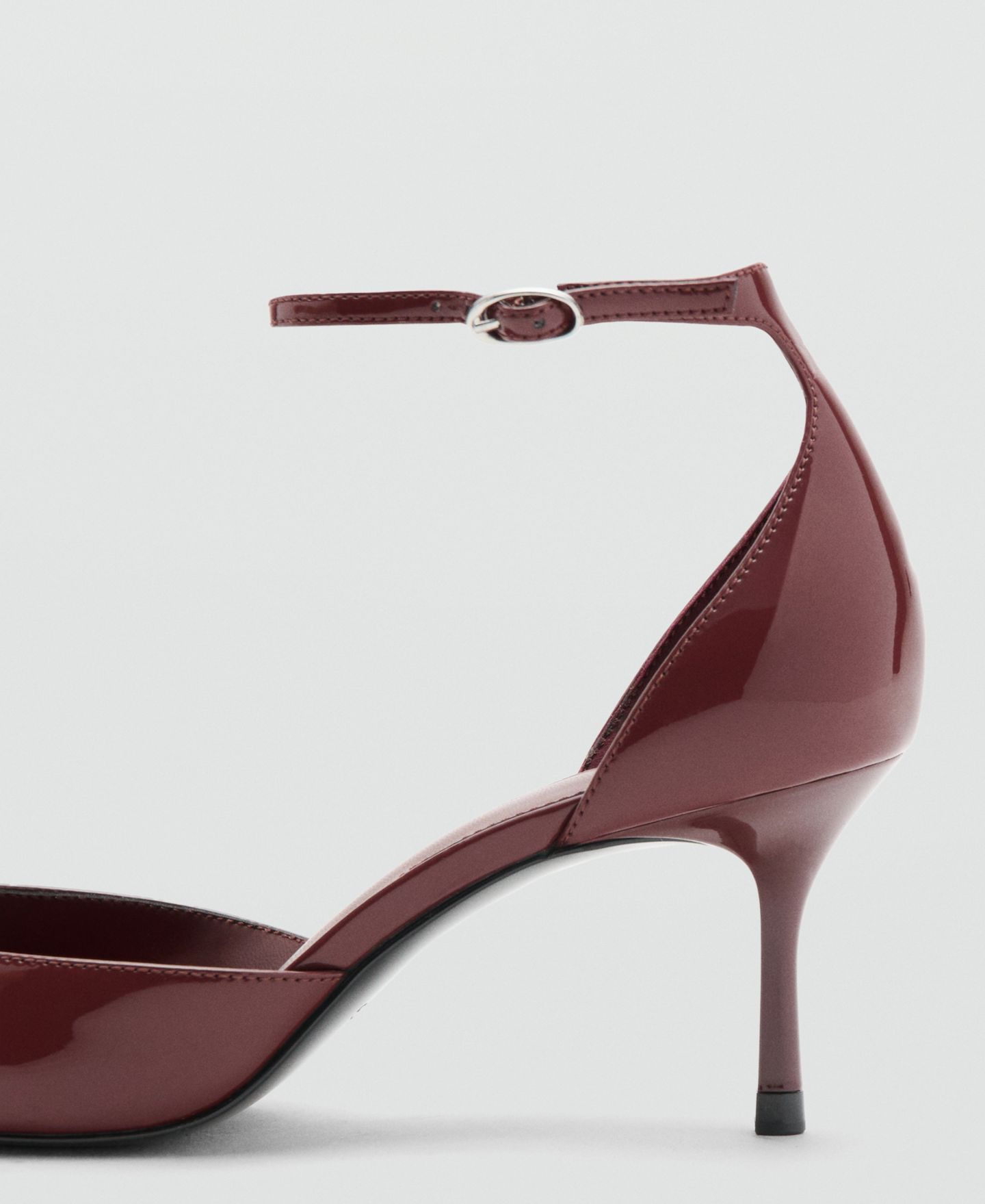 Женские туфли Mango Kitten-Heeled Pointed-Toe Ankle-Strap, цвет: Коричневый — фото 3