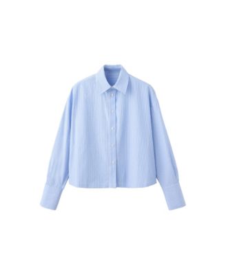 Women's Cropped Strass Striped Shirt