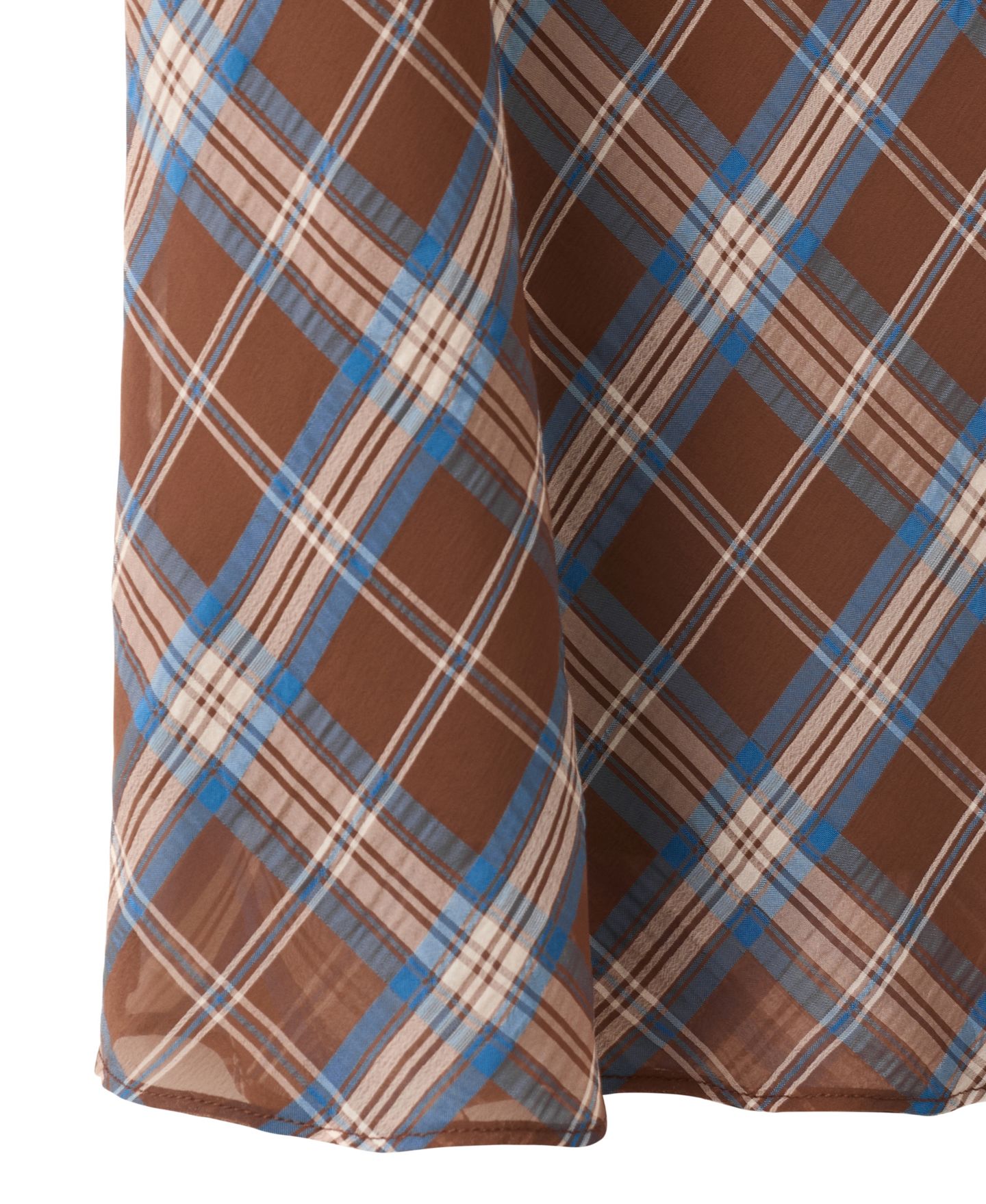 Женская юбка Mango A-Line Checked Midi, цвет: Коричневый — фото 2