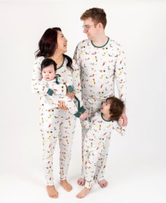 Matching Family White Winter Dogs Viscose Christmas Pajamas