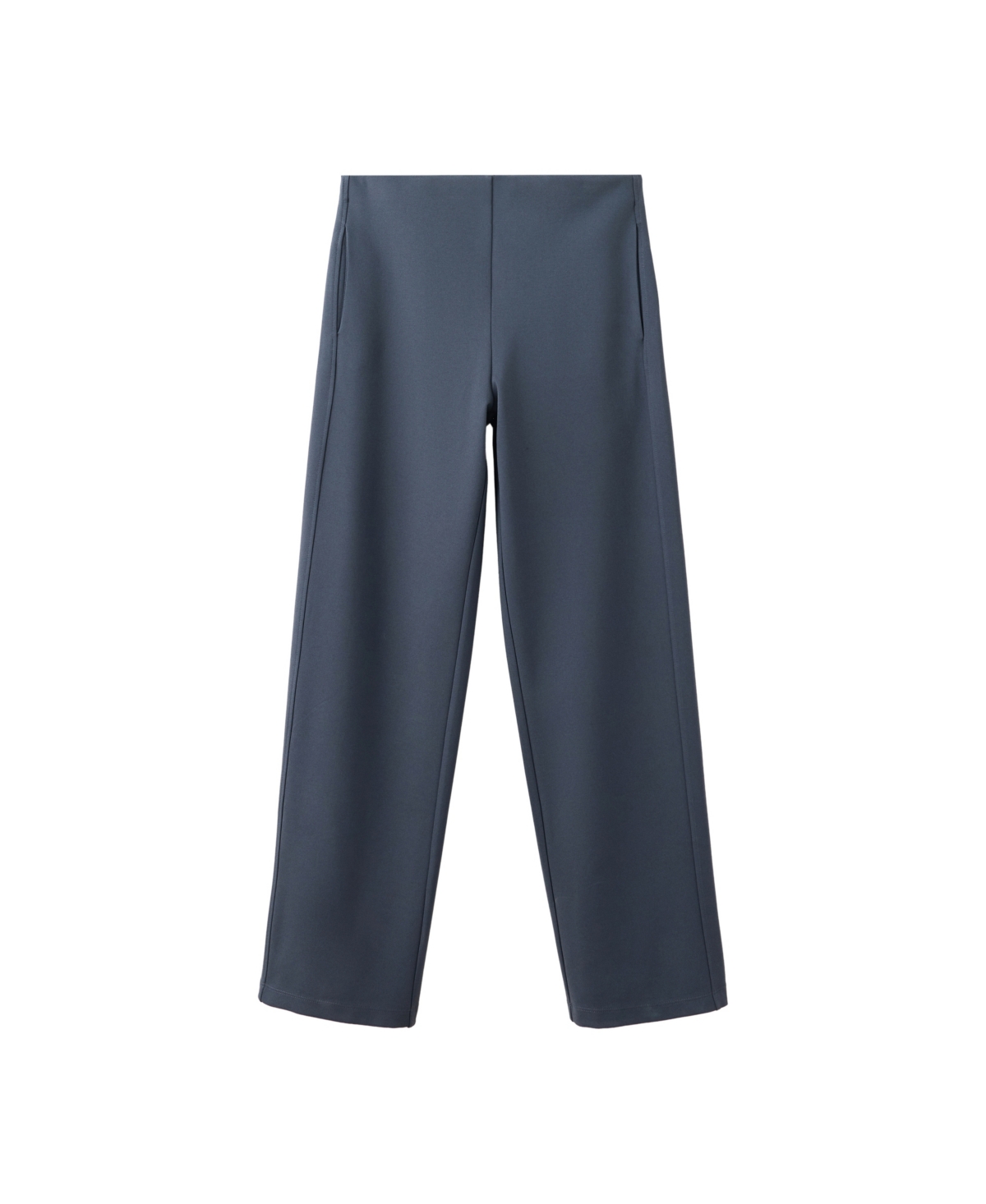 Mango Women's Fine-Knit Straight-Fit Pants - Blue