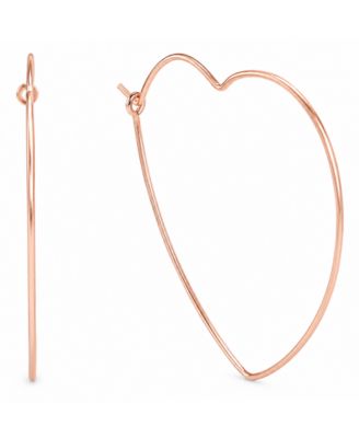 Heart Large Hoop Earrings  in Rose Gold-Plate