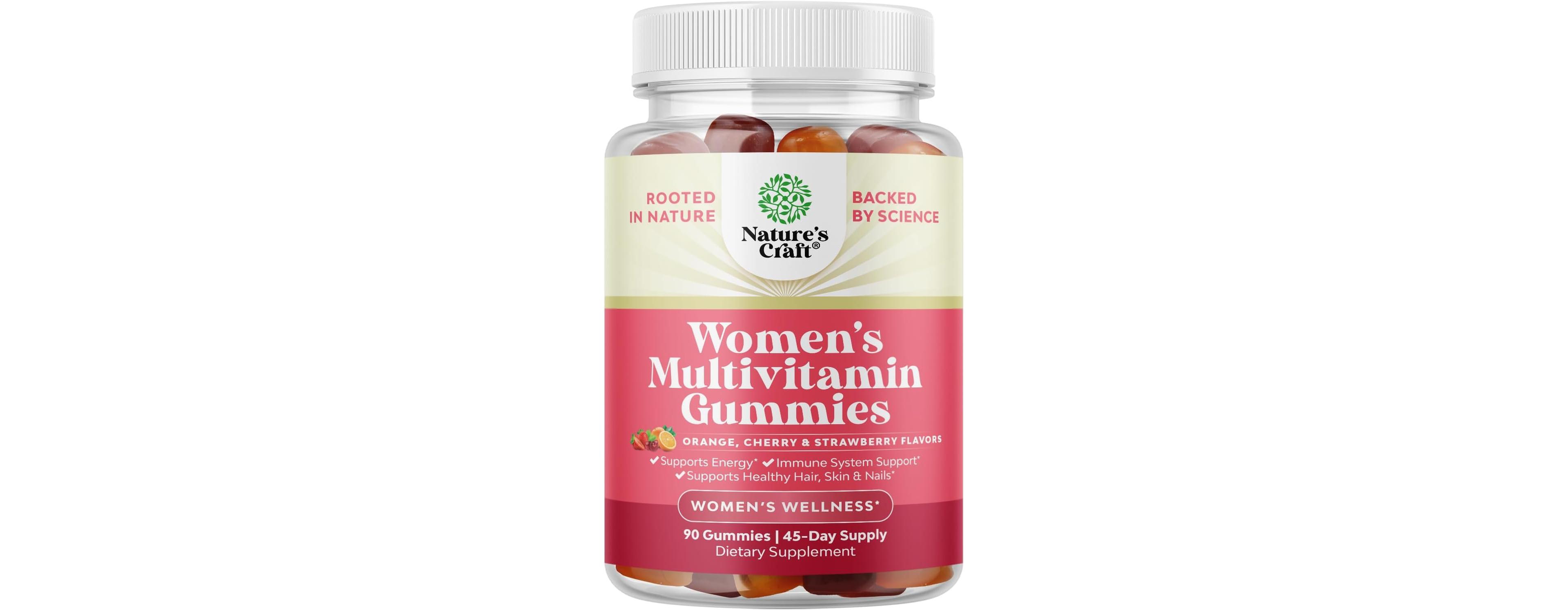 Nature's Craft Women's Daily Multivitamin Gummies with Biotin, Zinc, Folate and Vitamin D | 90 Count