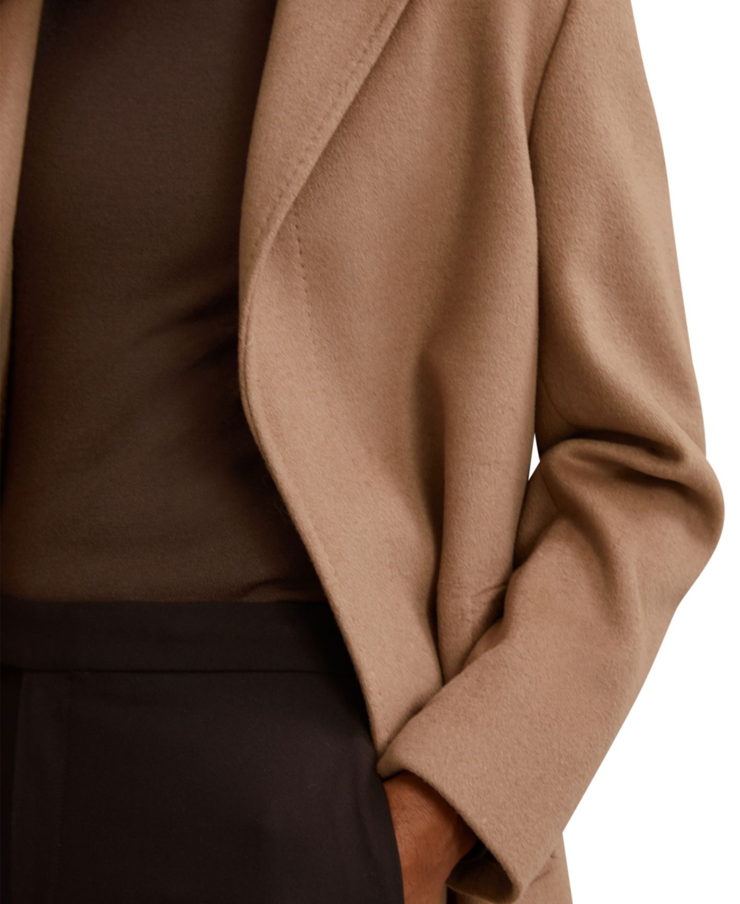 Мужское пальто REISS Empire Wool-Blend Single-Breasted Relaxed-Fit Overcoat, цвет: Верблюжий — фото 3