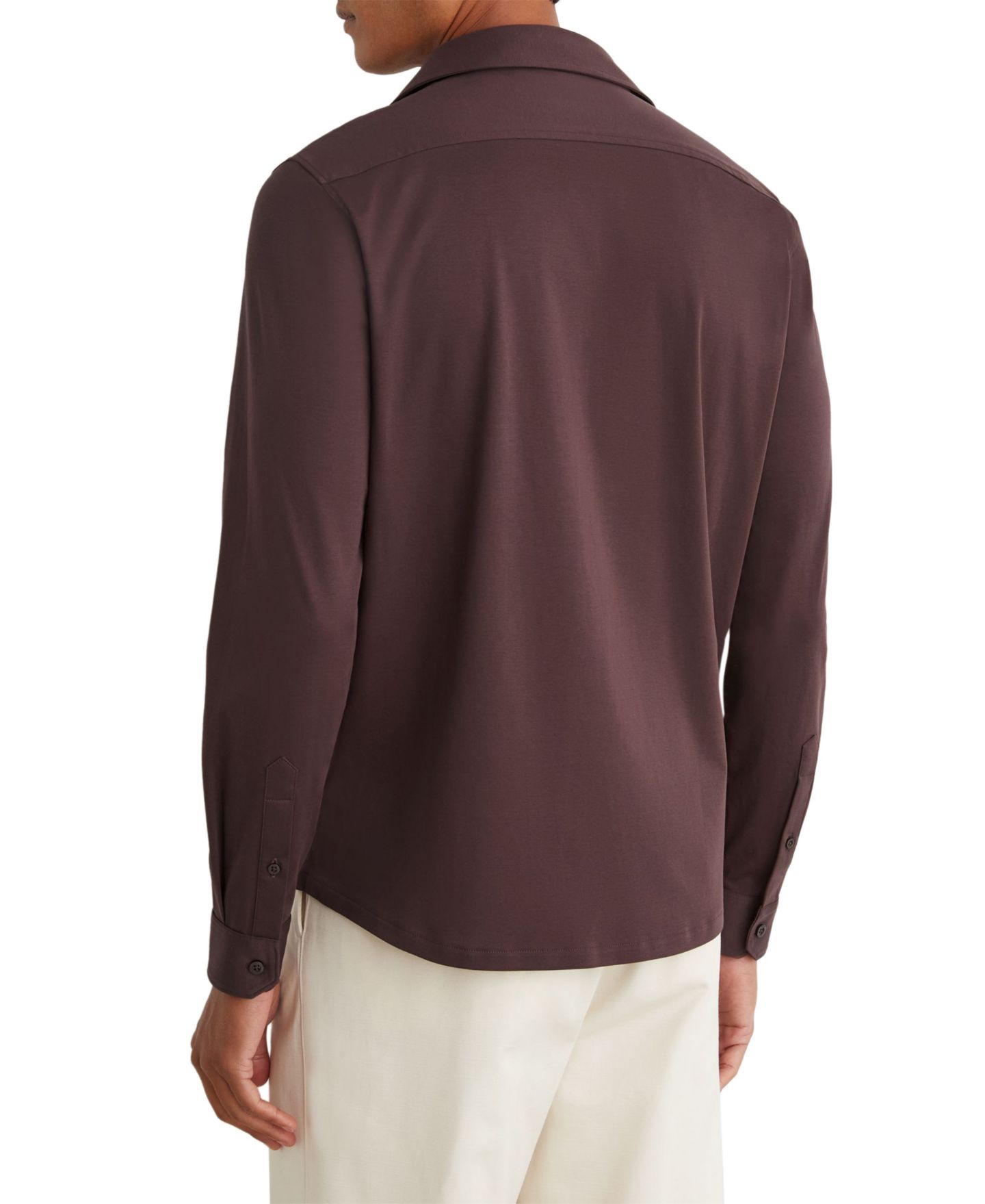 Мужская рубашка REISS Duke Air-Water Slim-Fit, цвет: Тёмный сливовый — фото 2