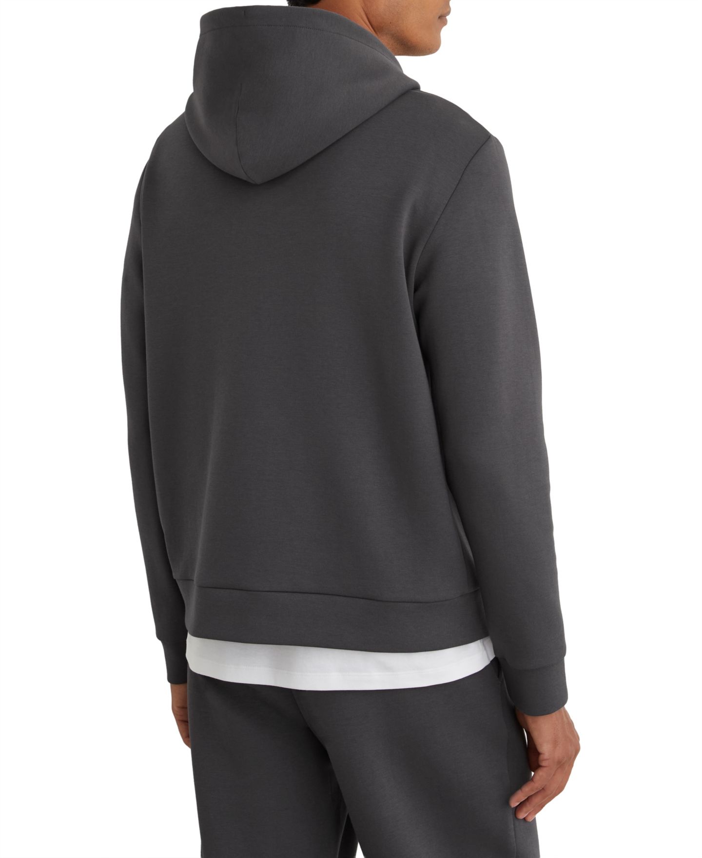 Мужское худи REISS Dane Sueded Cotton-Modal Blend Interlock Jersey, цвет: Серый — фото 2