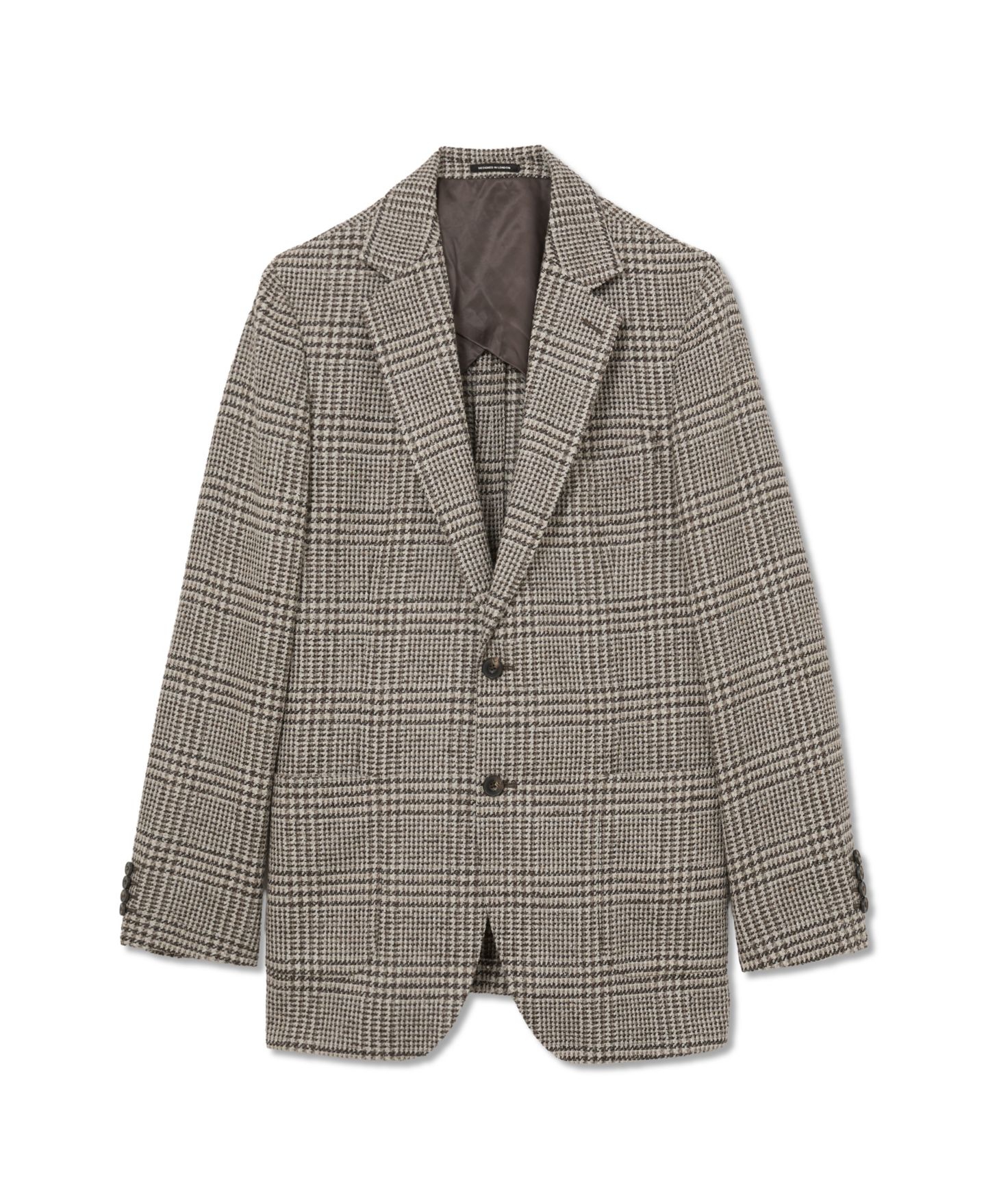 Мужское пальто REISS Tuscan Wool-Blend Houndstooth Single-Breasted, цвет: Коричневый / Белый — фото 4