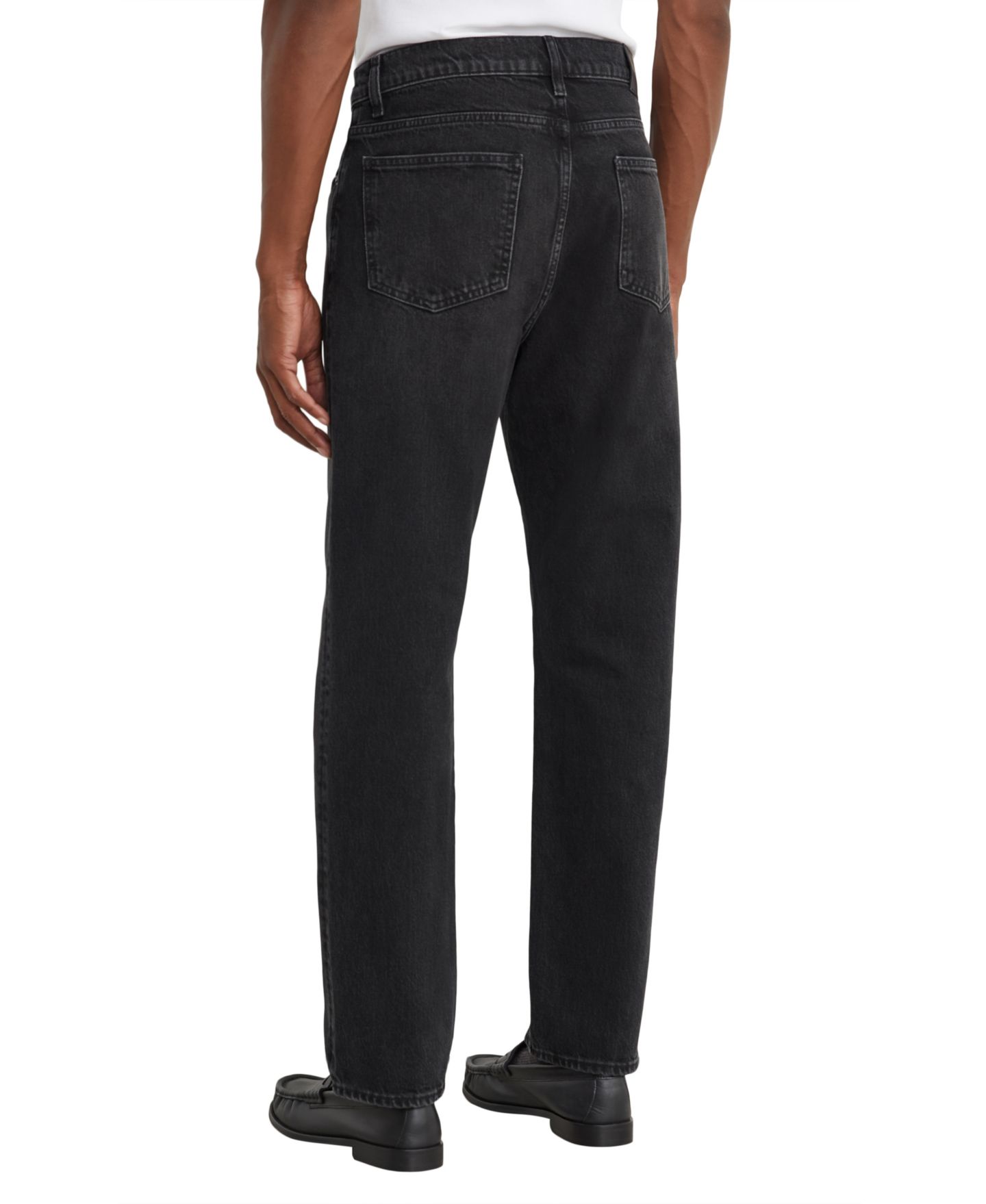 Мужские джинсы REISS Dylan Relaxed Straight-Leg Dark Wash, цвет: Чёрный — фото 2