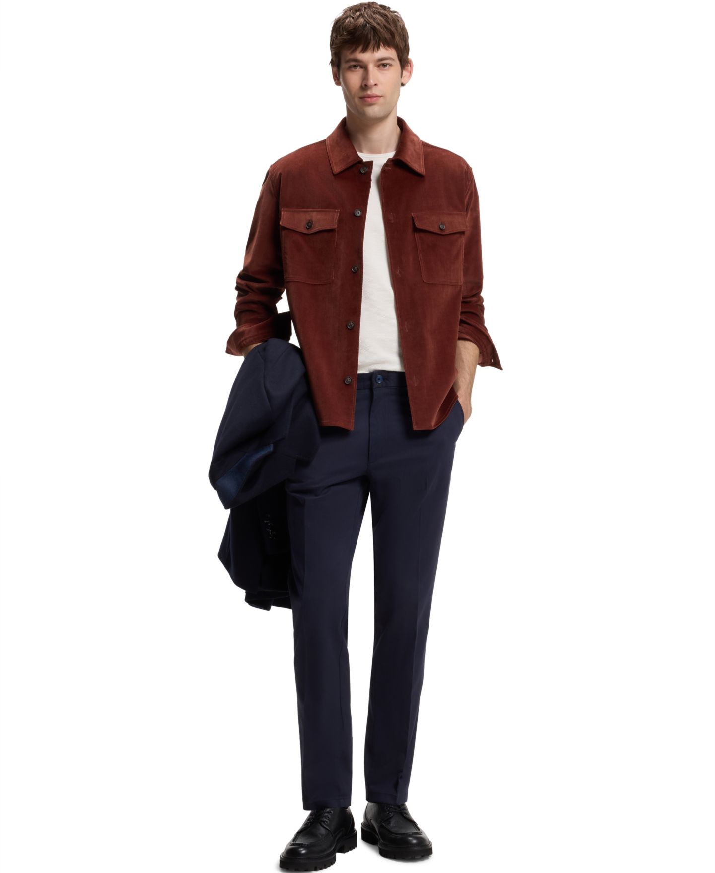 Мужская футболка Hugo Boss Cotton-Blend Bubble-Jacquard Structure, цвет: Чёрный — фото 13