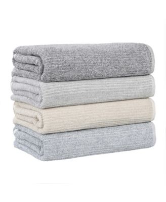 Destin Viscose Blend Absorbent Quick Dry Solid Ribbed Design Towel Sets