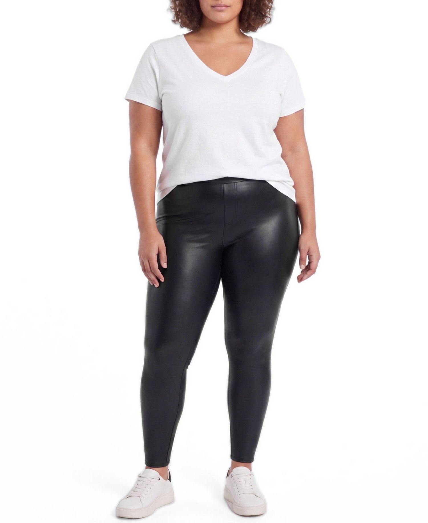 Plus Size Full-Length Faux Leather Legging