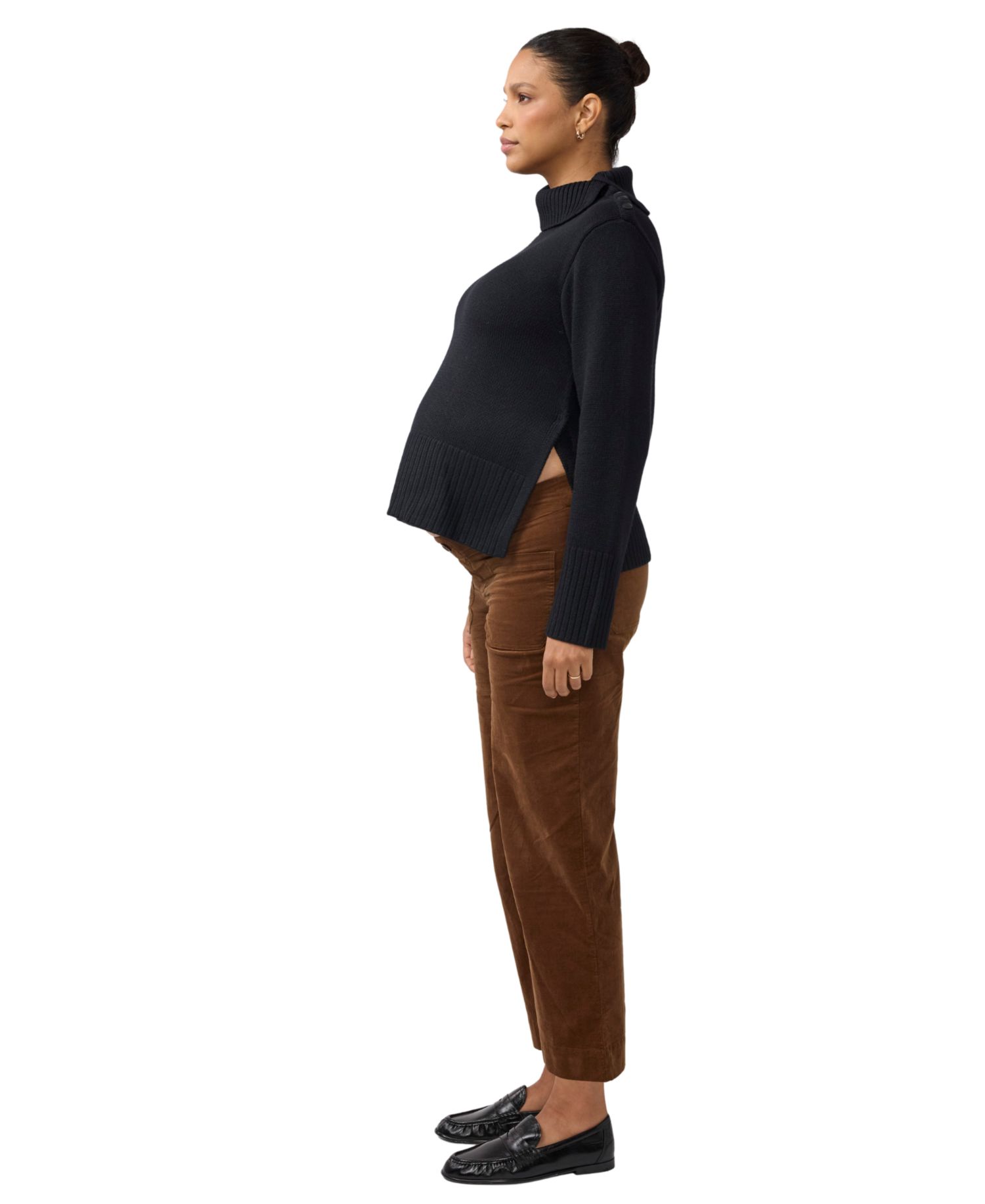 Maternity High-Neck Oversized Nursing Sweater