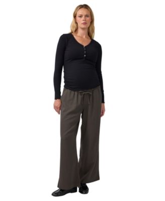 Maternity Over-Belly Wide-Leg High-Rise Pant