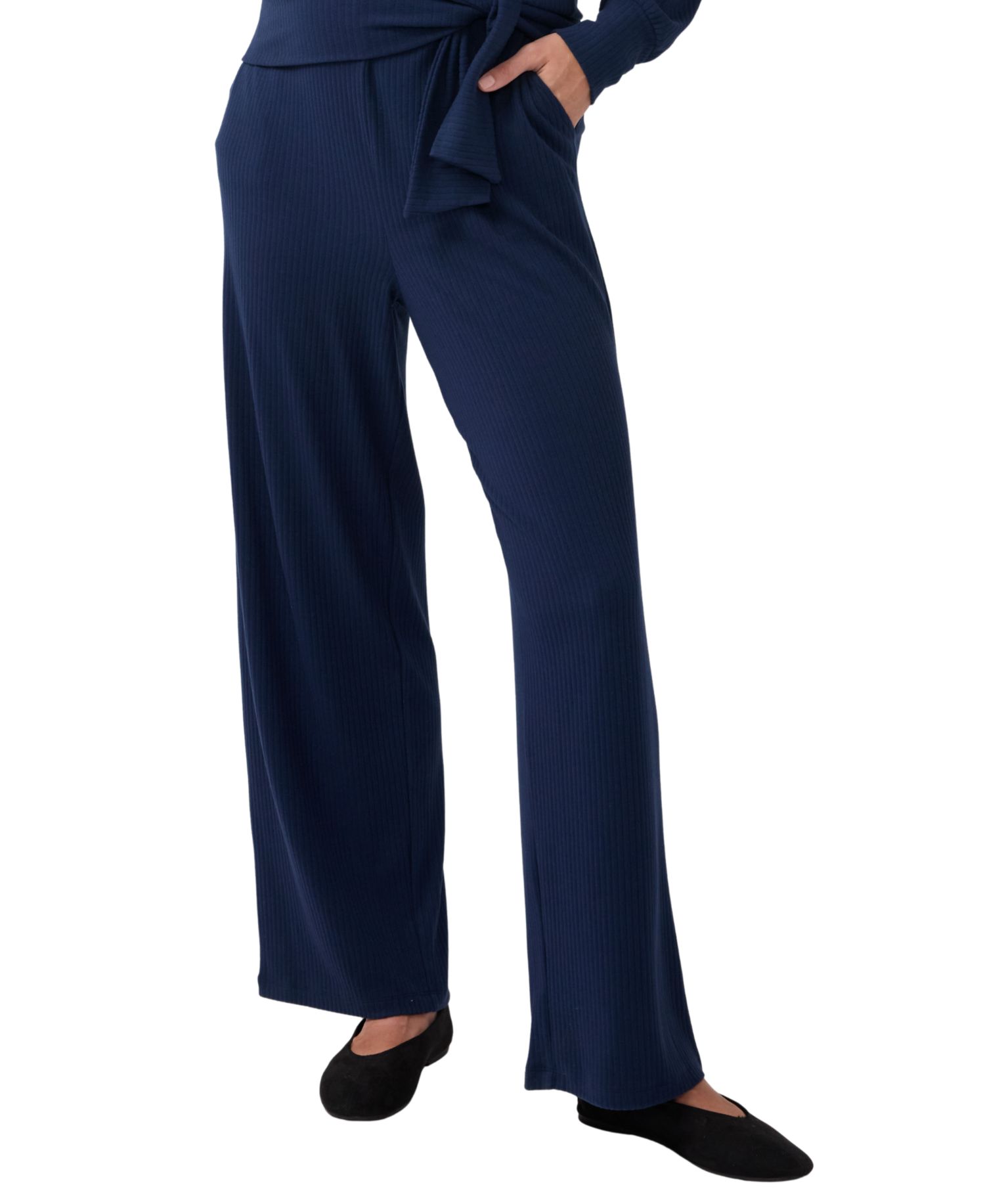 Maternity High-Rise Wide-Leg Pull-On Pants