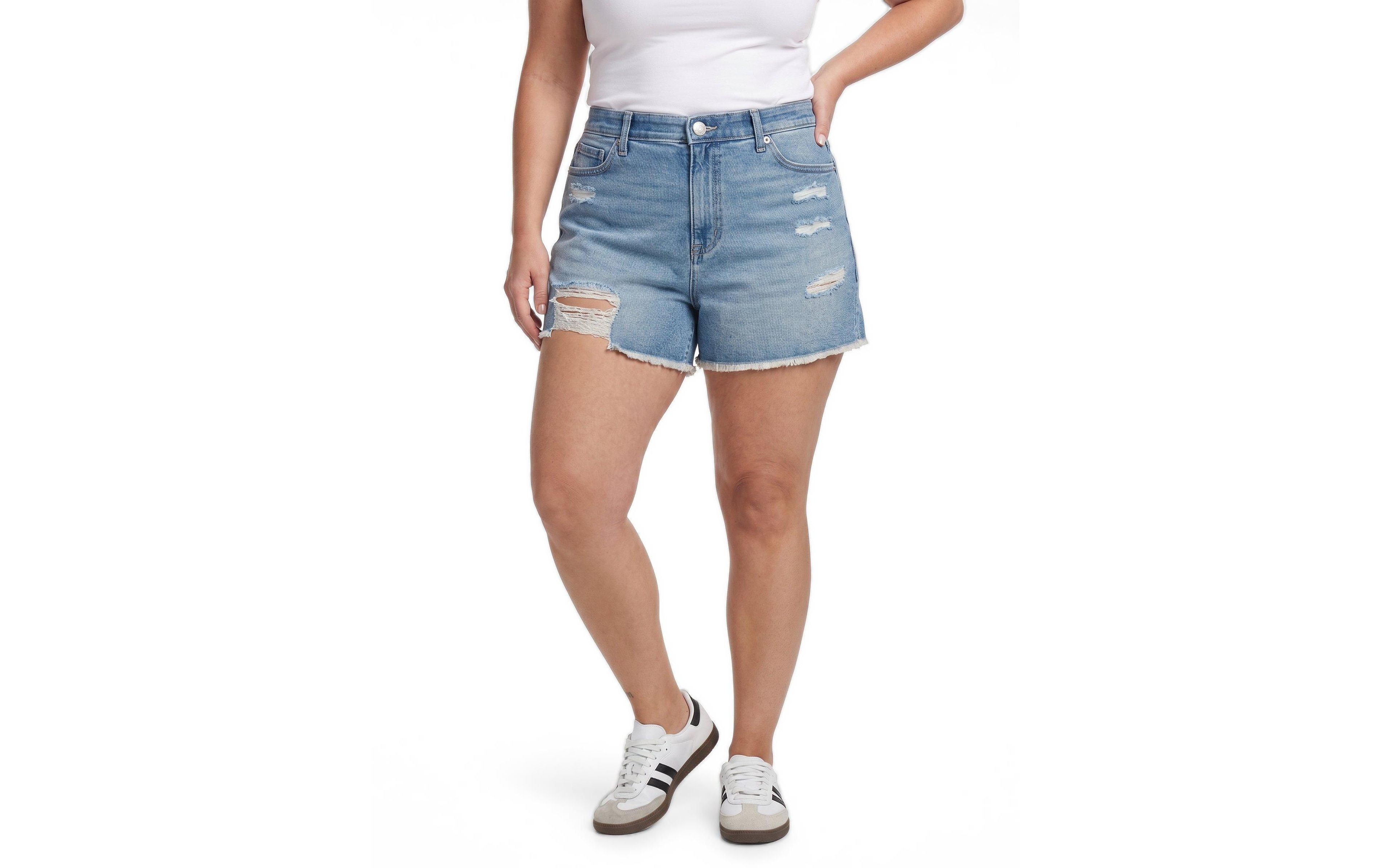 Torrid Women's High-Rise Relaxed Distressed Denim Shorts, 3.5" Inseam