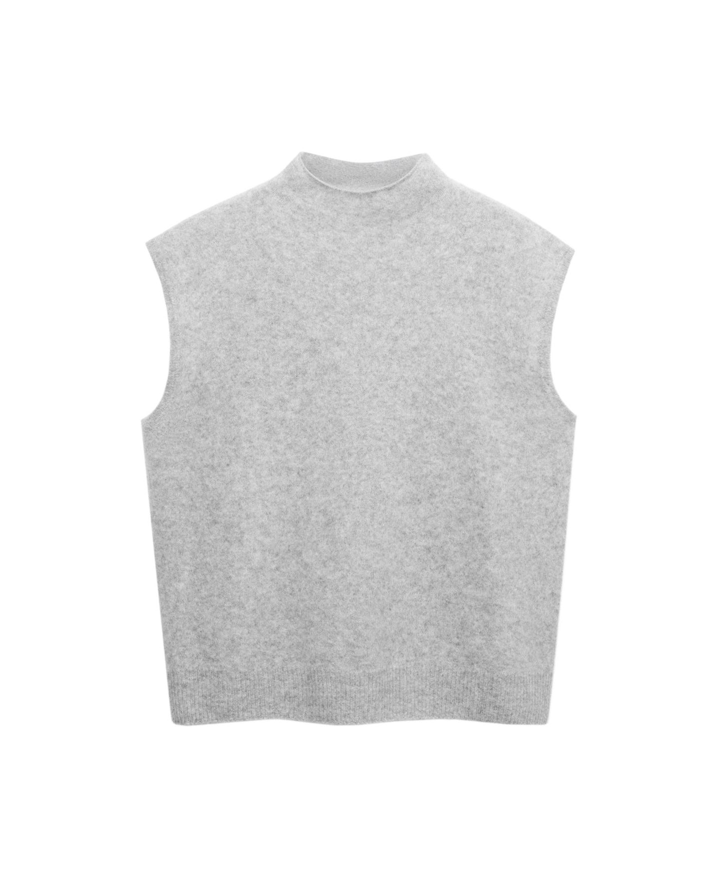 Женский жилет Mango Selection Mock-Neck Sleeveless, цвет: Серый — фото 1