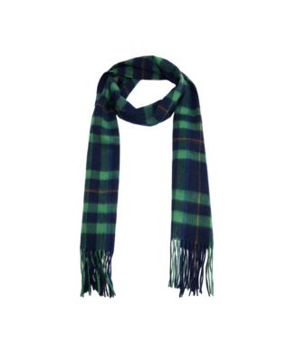 Plaid Fringed-Edge Wool Scarf, 11.81" W x 74.80" L