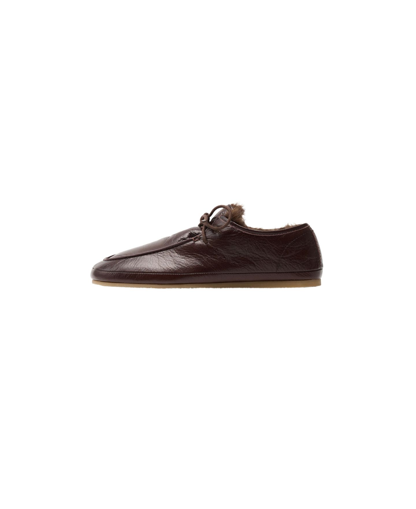 Женские туфли MANGO Round-Toe Flat, цвет: Тёмный коричневый — фото 1