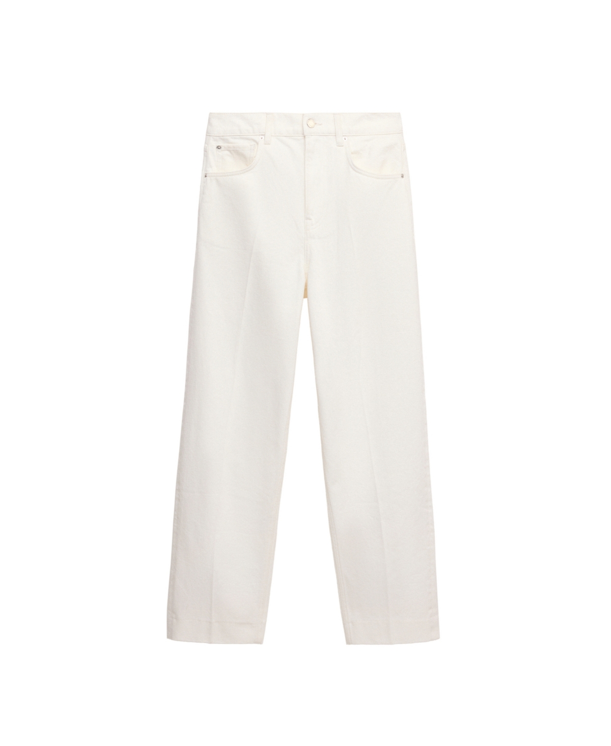 Mango Women's High-Rise Cropped Balloon-Leg Jeans - Ecru