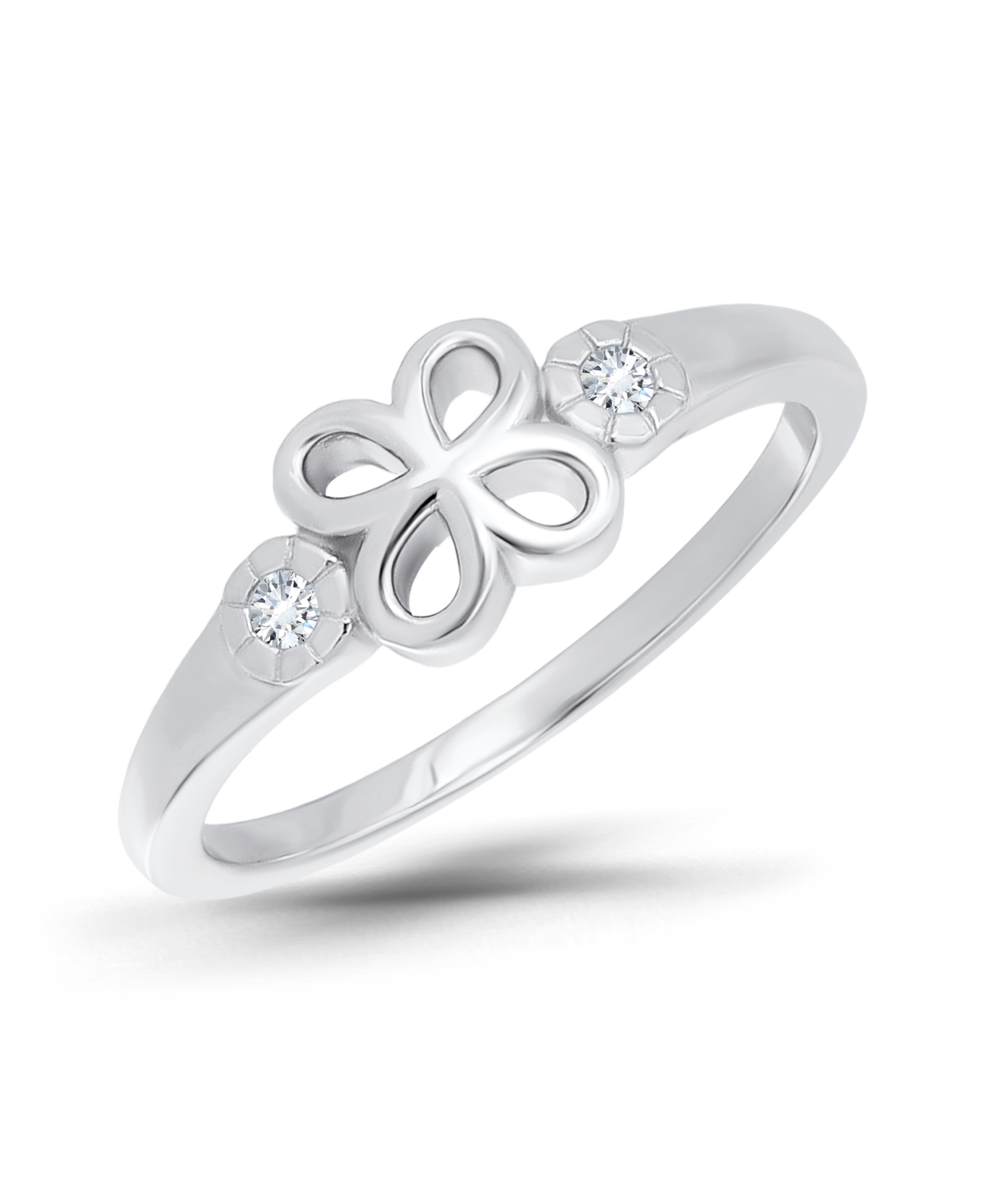 Macy's Cubic Zirconia Silver-Tone Sparkle Open Ring