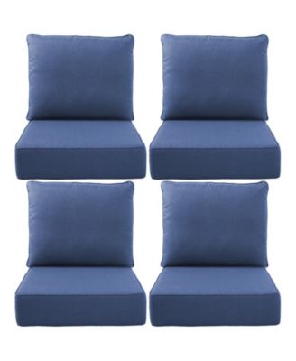 24"x22"x6" Patio Thick Cushions and Pillows Set - Deep Seat Indoor/Outdoor Water and Fade Resistant